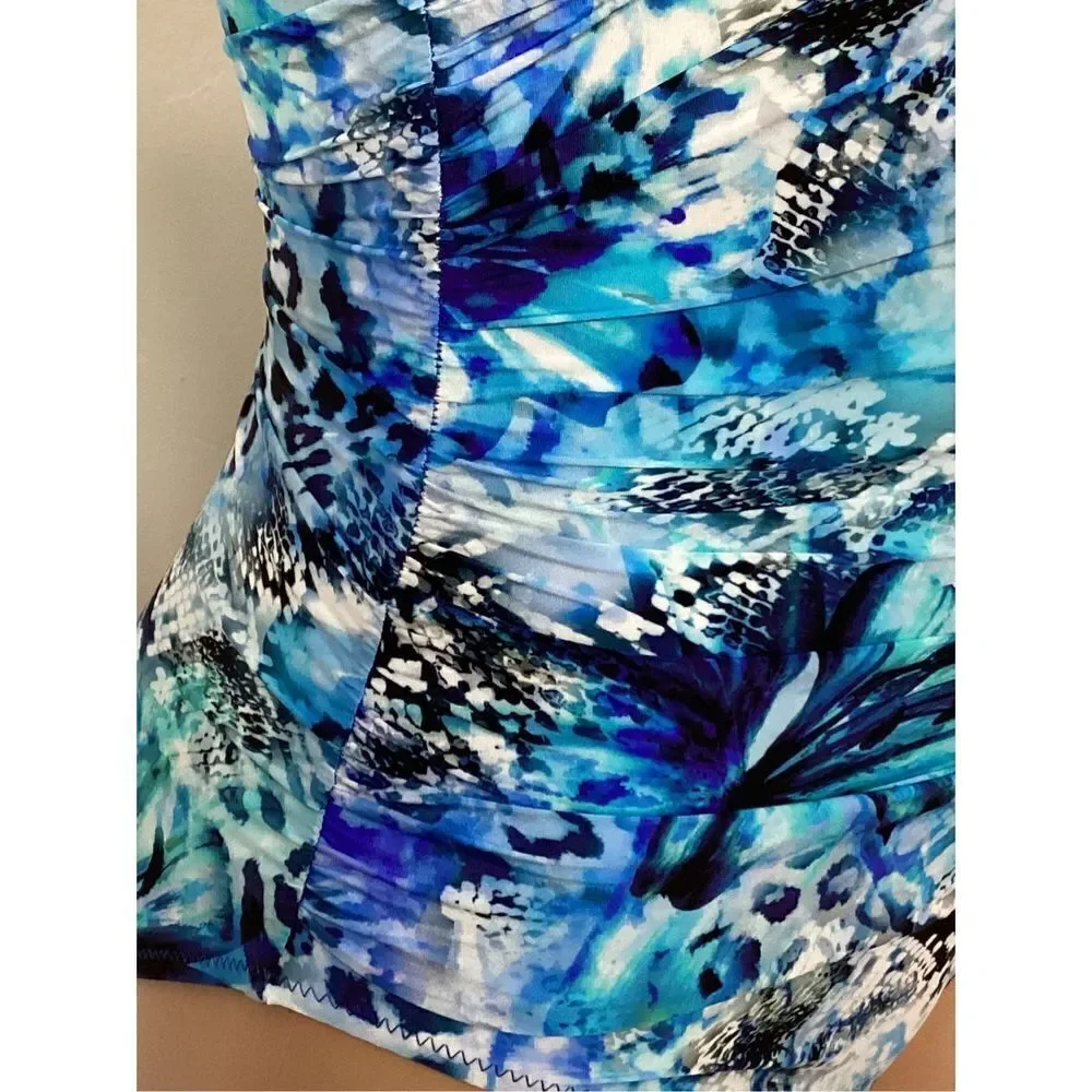 New. GOTTEX cheetah and snake print lace up swimsuit. MSRP $228. Size 10